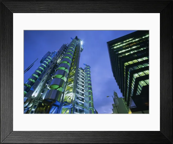 Framed Print : Lloyds Building at night, City of London, London, England, UK, Europe Framed Print : Lloyds Building at night, City of London, London, England, UK, Europe