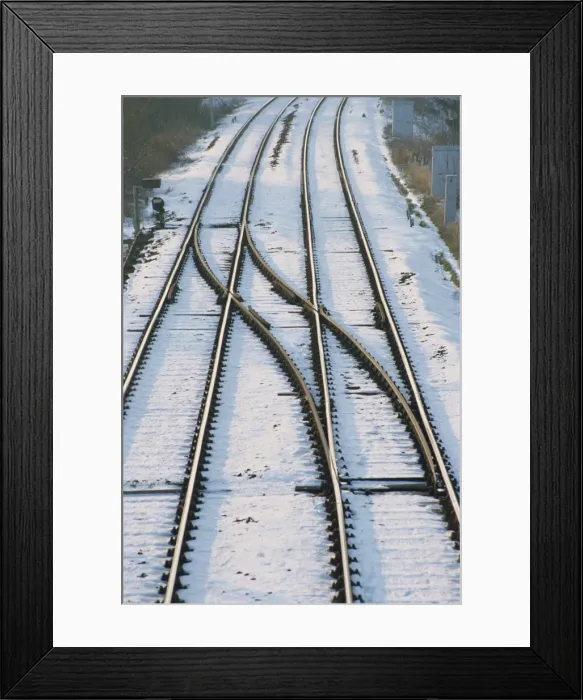 Framed Print : Aerial view of snowy tracks, Norfolk, England, United Kingdom, Europe Framed Print : Aerial view of snowy tracks, Norfolk, England, United Kingdom, Europe