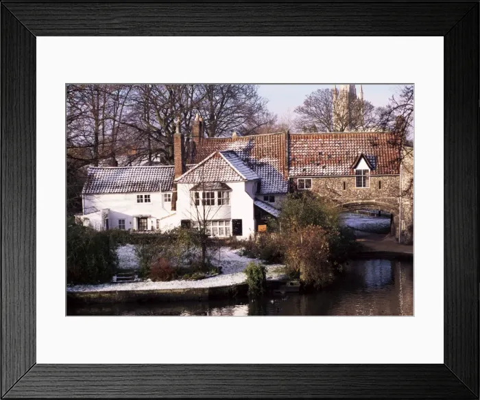 Framed Print : Snow on house roof, Pull Ferry, Norwich, Norfolk, England, United Kingdom, Europe Framed Print : Snow on house roof, Pull Ferry, Norwich, Norfolk, England, United Kingdom, Europe