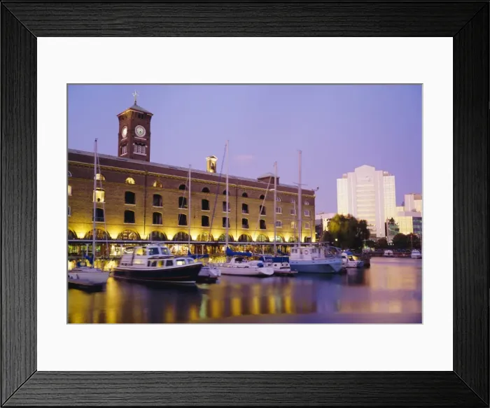Framed Print : St Katherines Dock in the evening, London, England, UK Framed Print : St Katherines Dock in the evening, London, England, UK