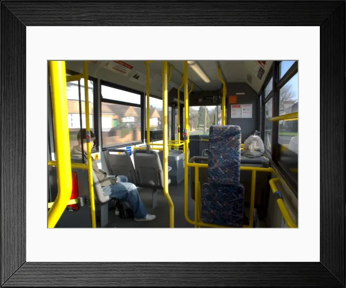 Framed Print : Interior of a public bus, England, United Kingdom, Europe Framed Print : Interior of a public bus, England, United Kingdom, Europe
