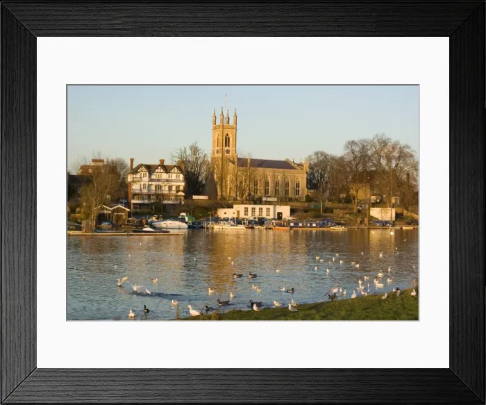 Framed Print : Hampton church and River Thames, Surrey, England, United Kingdom, Europe Framed Print : Hampton church and River Thames, Surrey, England, United Kingdom, Europe