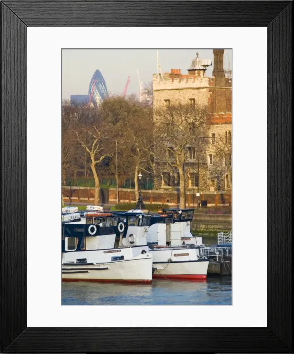 Framed Print : Lambeth Embankment and Gherkin (Swiss Re) building in distance, London Framed Print : Lambeth Embankment and Gherkin (Swiss Re) building in distance, London