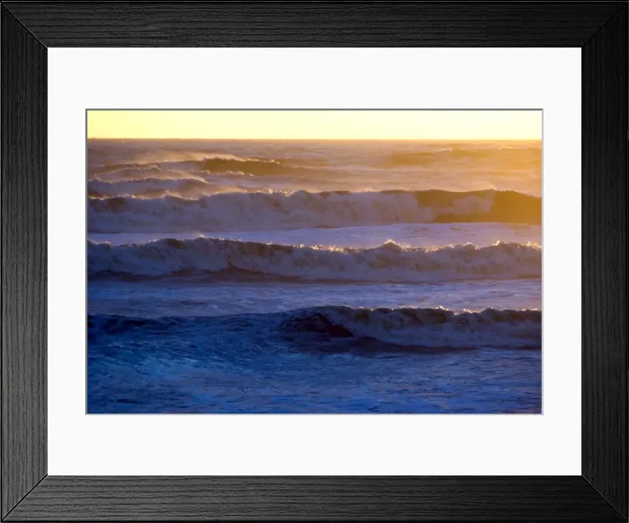 Framed Print : Waves at sunset, English Channel, England, United Kingdom, Europe Framed Print : Waves at sunset, English Channel, England, United Kingdom, Europe