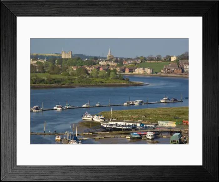 Framed Print : Rochester viewed from the Medway, Rochester, Kent, England, United Kingdom, Europe Framed Print : Rochester viewed from the Medway, Rochester, Kent, England, United Kingdom, Europe