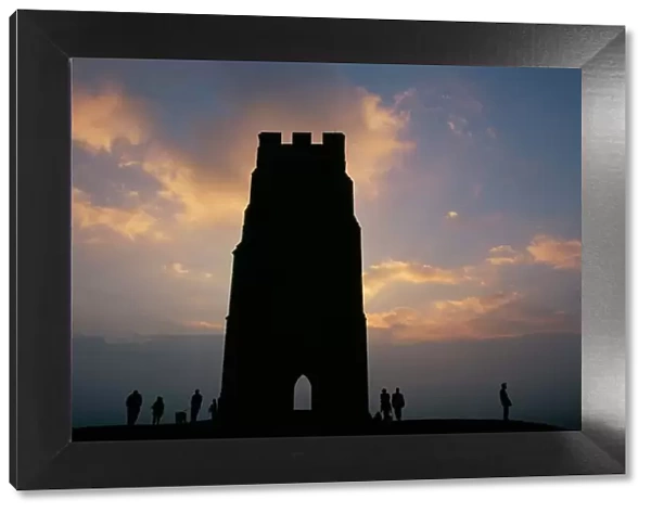 Silhouette of Glastonbury Tor, Somerset, England, U. K, Europe
