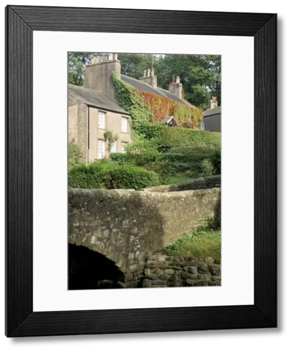Framed Print : Bridge and houses, Clapham Village, North Yorkshire, Yorkshire, England Framed Print : Bridge and houses, Clapham Village, North Yorkshire, Yorkshire, England