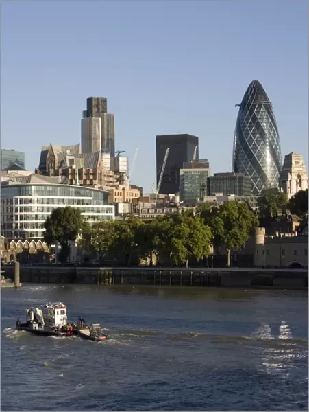 City of London and the River Thames, 30 St. Mary Axe building on the right