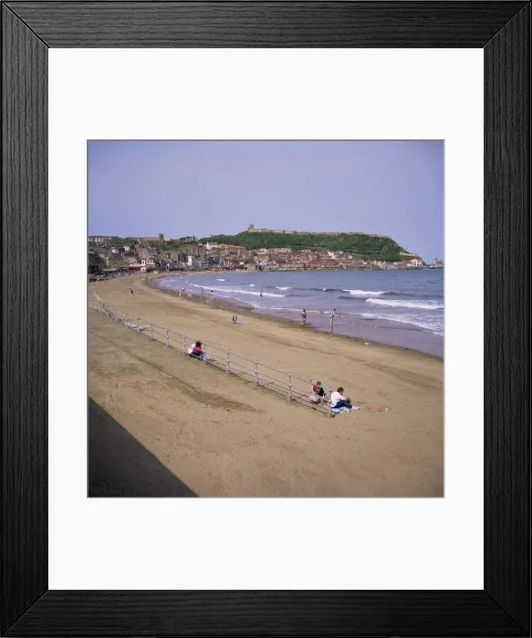 Framed Print : Beach and castle, Scarborough, Yorkshire, England, United Kingdom, Europe Framed Print : Beach and castle, Scarborough, Yorkshire, England, United Kingdom, Europe