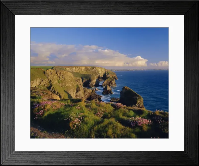 Framed Print : Bedruthan Steps, North Cornwall, England Framed Print : Bedruthan Steps, North Cornwall, England