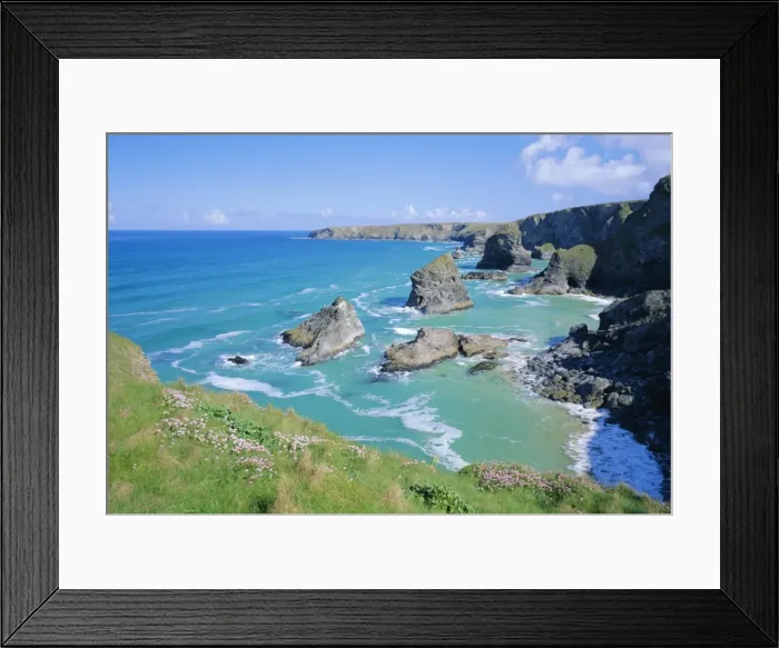 Framed Print : Bedruthan Steps, north coast, Cornwall, England, UK Framed Print : Bedruthan Steps, north coast, Cornwall, England, UK