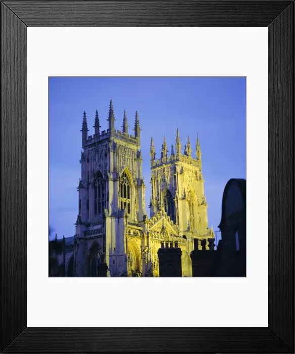 Framed Print : York Minster floodlit, York, Yorkshire, England, UK, Europe