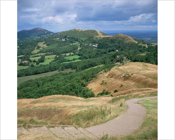 Malvern Hills, from British Camp, Hereford & Worcester, England, United Kingdom, Europe