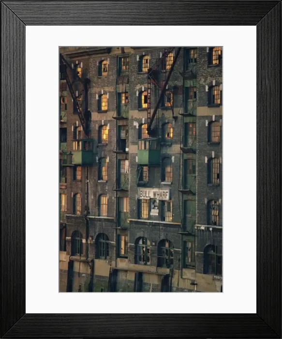 Framed Print : Old wharf building at dusk, Docklands, London, England, United Kingdom, Europe Framed Print : Old wharf building at dusk, Docklands, London, England, United Kingdom, Europe