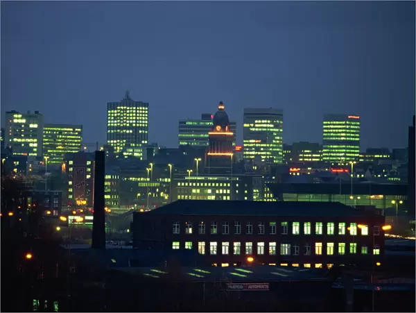 City skyline from the Armley area, Leeds, Yorkshire, United Kingdom, Europe