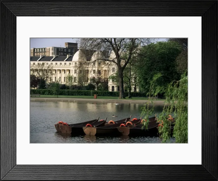 Framed Print : Boats on the lake, Regents Park, London, England, United Kingdom, Europe Framed Print : Boats on the lake, Regents Park, London, England, United Kingdom, Europe
