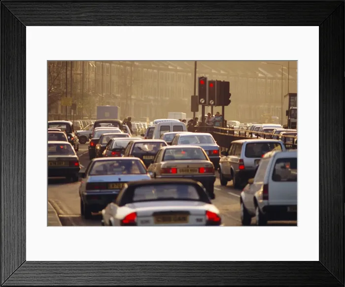 Framed Print : Rush hour traffic jams in London, England, UK Framed Print : Rush hour traffic jams in London, England, UK