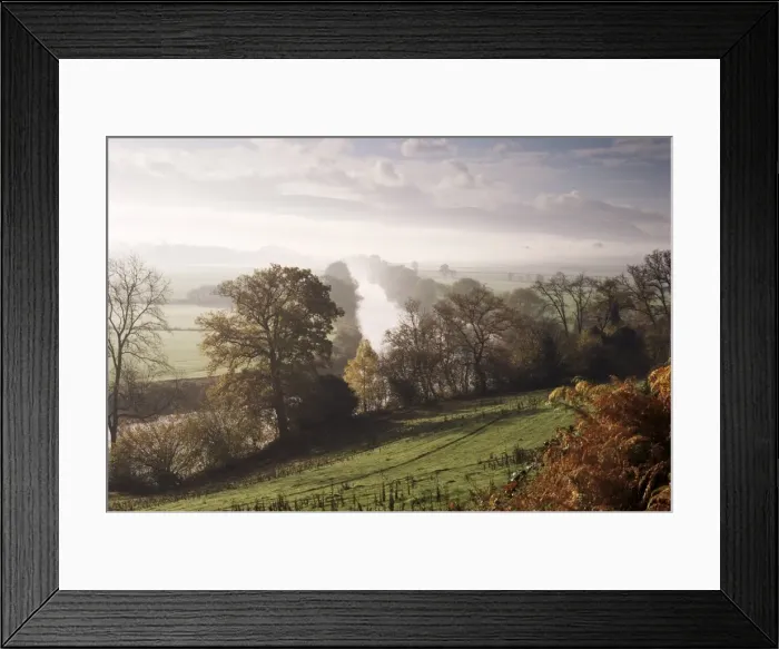 Framed Print : River Wye with the Brecon Beacons in the distance, Herefordshire, England Framed Print : River Wye with the Brecon Beacons in the distance, Herefordshire, England