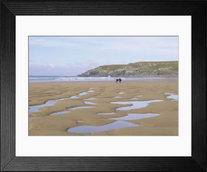 Framed Print : Surfers walking on beach, Holywell Bay, Cornwall, England, United Kingdom, Europe Framed Print : Surfers walking on beach, Holywell Bay, Cornwall, England, United Kingdom, Europe
