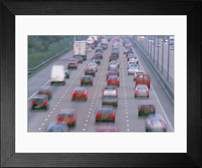 Framed Print : Heavy traffic on motorway, United Kingdom, Europe Framed Print : Heavy traffic on motorway, United Kingdom, Europe