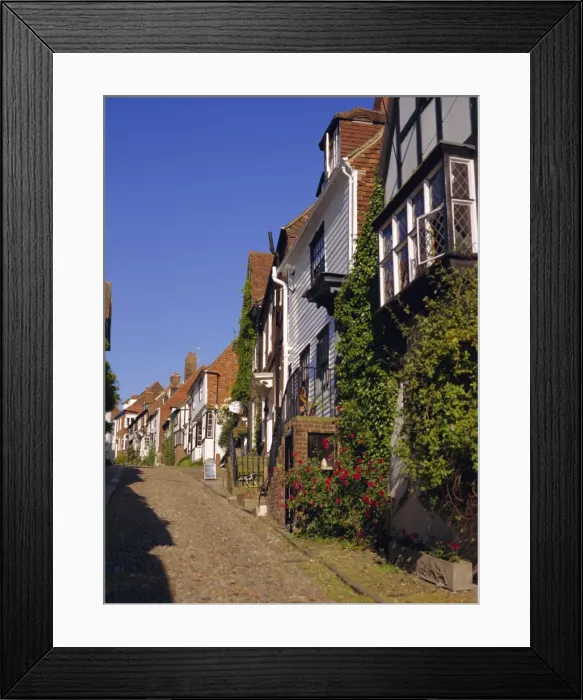 Framed Print : Houses on a cobbled street, Rye, Sussex, England, UK, Europe Framed Print : Houses on a cobbled street, Rye, Sussex, England, UK, Europe