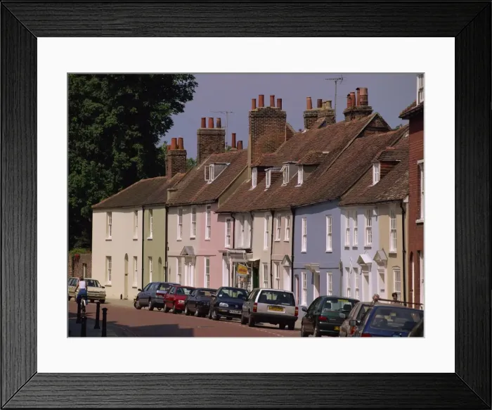 Framed Print : Painted houses, Chichester, Sussex, England, United Kingdom, Europe Framed Print : Painted houses, Chichester, Sussex, England, United Kingdom, Europe