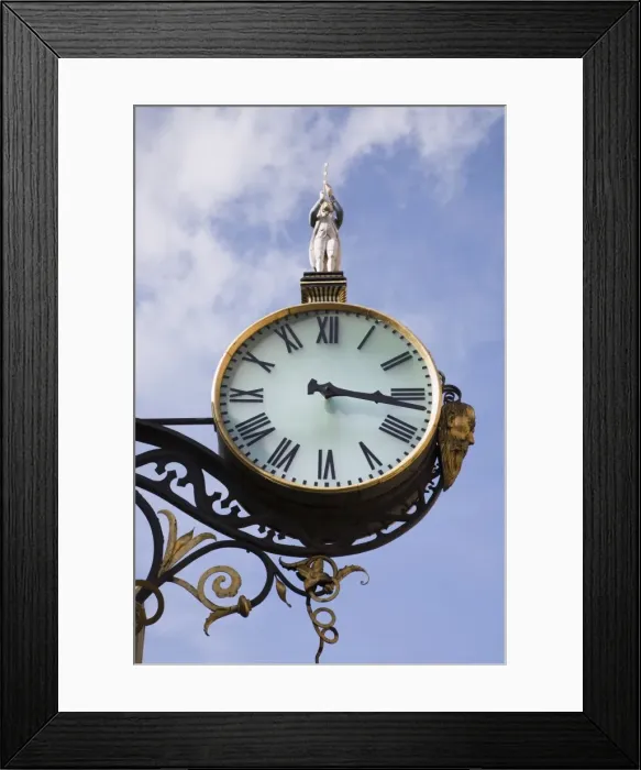 Framed Print : Little Admiral Clock on church of St. Martin-le-Grand in Coney Street, city centre Framed Print : Little Admiral Clock on church of St. Martin-le-Grand in Coney Street, city centre