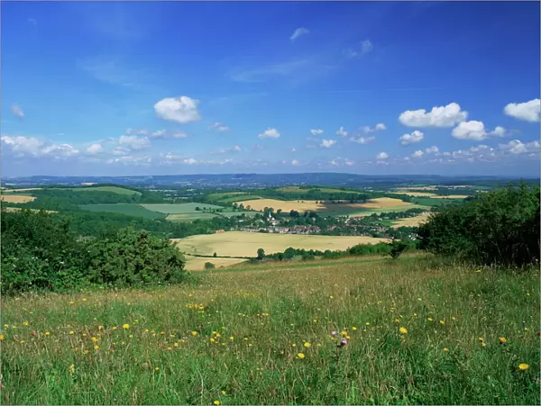 South Harting from the South Downs Way, Harting Down, West Sussex, England