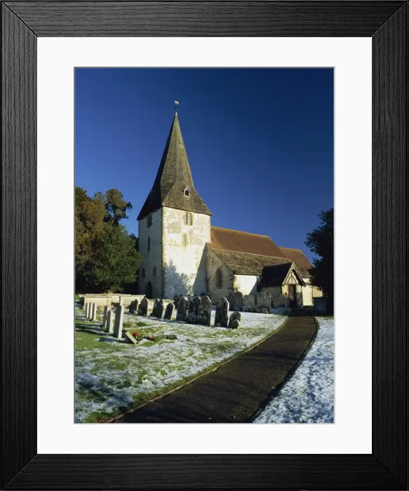 Framed Print : Church of St. John the Evangelist, a 12th century church built on Saxon site Framed Print : Church of St. John the Evangelist, a 12th century church built on Saxon site