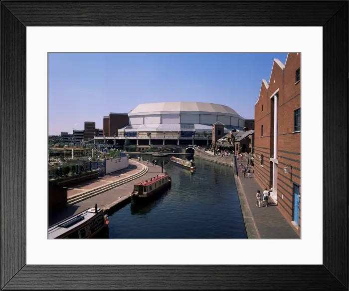 Framed Print : Grand Union Canal, indoor arena and conference centre, Birmingham, West Midlands Framed Print : Grand Union Canal, indoor arena and conference centre, Birmingham, West Midlands