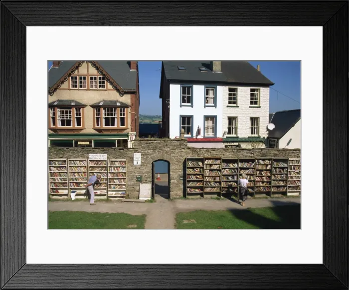 Framed Print : Outdoor bookshop, Hay on Wye, Herefordshire, England, United Kingdom, Europe