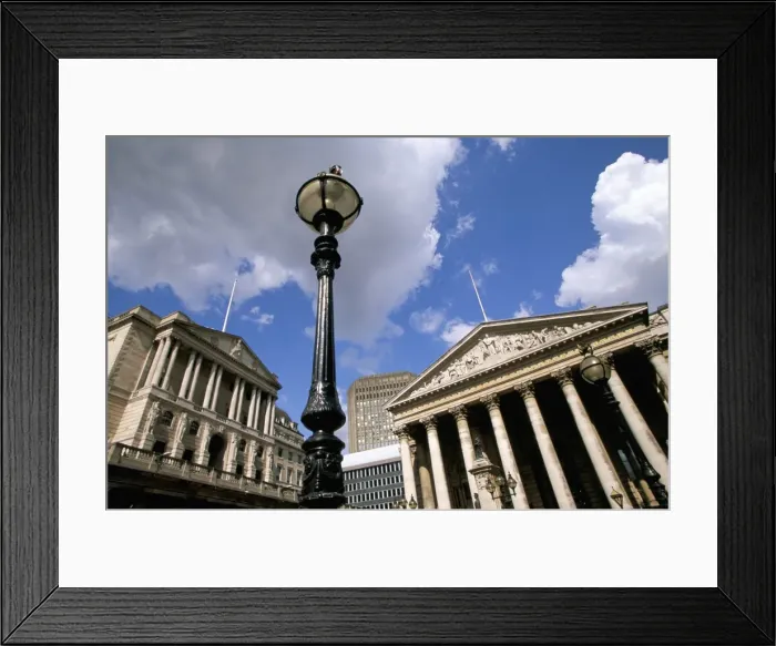Framed Print : Bank of England and Royal Exchange, City of London, London, England, United Kingdom Framed Print : Bank of England and Royal Exchange, City of London, London, England, United Kingdom