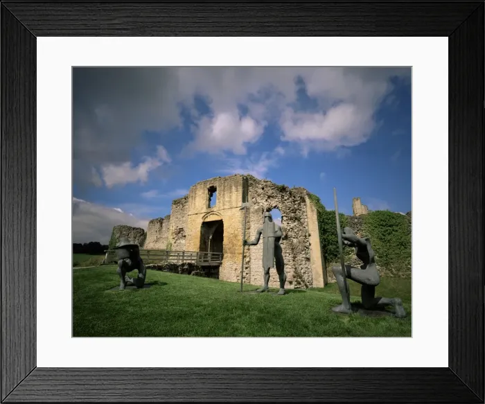 Framed Print : Castle entrance with archers, Helmsley Castle, North Yorkshire, England