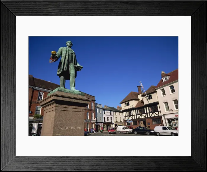 Framed Print : Statue of Palmerston, with flowers, Romsey, Hampshire, England, United Kingdom, Europe Framed Print : Statue of Palmerston, with flowers, Romsey, Hampshire, England, United Kingdom, Europe