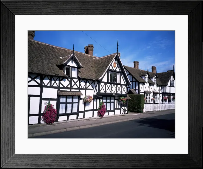 Framed Print : Timber framed cottages, Ombersley, Worcestershire, England, United Kingdom, Europe Framed Print : Timber framed cottages, Ombersley, Worcestershire, England, United Kingdom, Europe