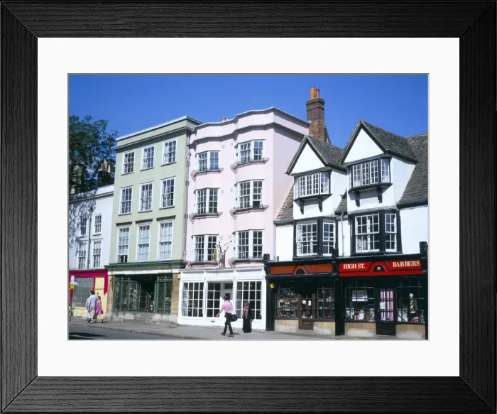 Framed Print : View of the High Street including Barbers, Oxford, Oxfordshire, England Framed Print : View of the High Street including Barbers, Oxford, Oxfordshire, England