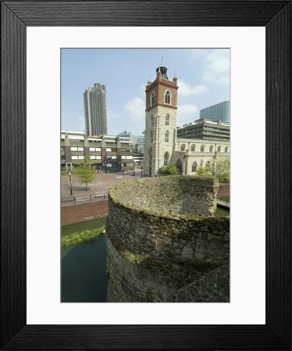Framed Print : Roman and Medieval wall and church, the Barbican, London, England, United Kingdom, Europe Framed Print : Roman and Medieval wall and church, the Barbican, London, England, United Kingdom, Europe