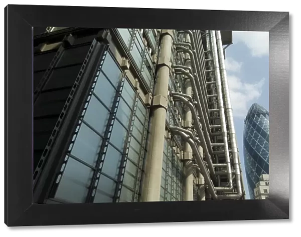 The Lloyds Building and Swiss Re Building (Gherkin), City of London, London