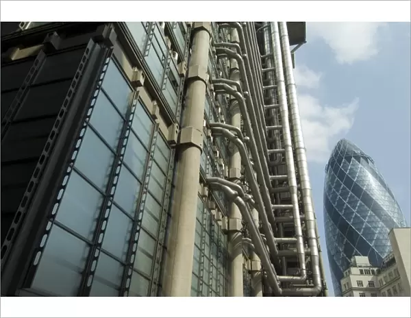 The Lloyds Building and Swiss Re Building (Gherkin), City of London, London
