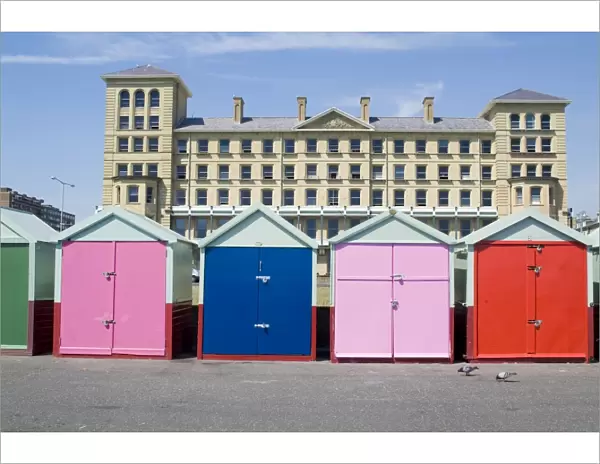 Beach huts, Hove, Sussex, England, United Kingdom, Europe