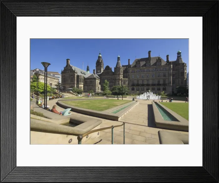 Framed Print : Peace gardens and Town Hall, Sheffield, Yorkshire, England, United Kingdom, Europe Framed Print : Peace gardens and Town Hall, Sheffield, Yorkshire, England, United Kingdom, Europe