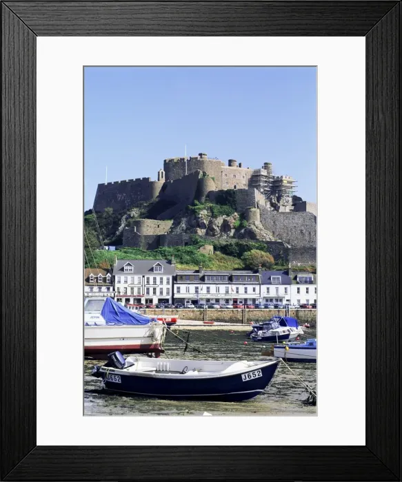 Framed Print : Mount Orgueil Castle and harbour, Gorey, Grouville, Jersey, Channel Islands Framed Print : Mount Orgueil Castle and harbour, Gorey, Grouville, Jersey, Channel Islands