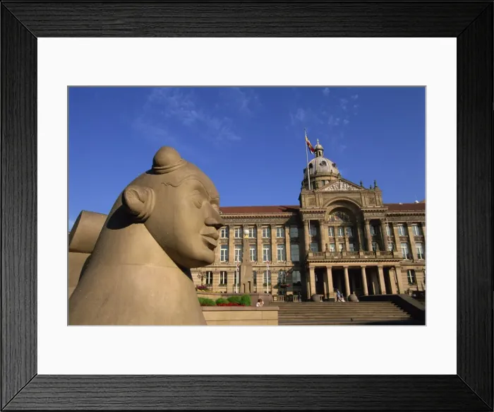 Framed Print : Guardian Statue and Council House, Victoria Square, Birmingham, England Framed Print : Guardian Statue and Council House, Victoria Square, Birmingham, England