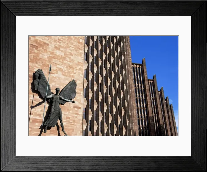 Framed Print : Epsteins statue of St. Michael and the Devil, Coventry New Cathedral Framed Print : Epsteins statue of St. Michael and the Devil, Coventry New Cathedral