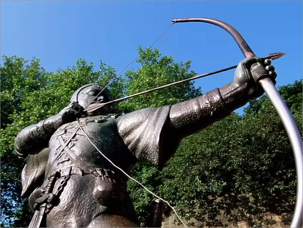 Statue of Robin Hood, Nottingham, Nottinghamshire, England, United Kingdom, Europe