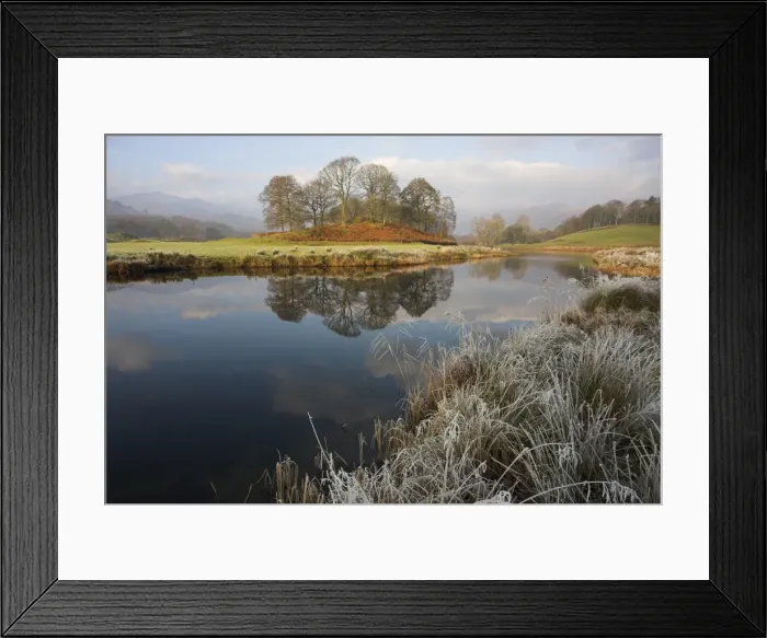 Framed Print : River Brathay in winter, near Elterwater, Lake District, Cumbria, England Framed Print : River Brathay in winter, near Elterwater, Lake District, Cumbria, England