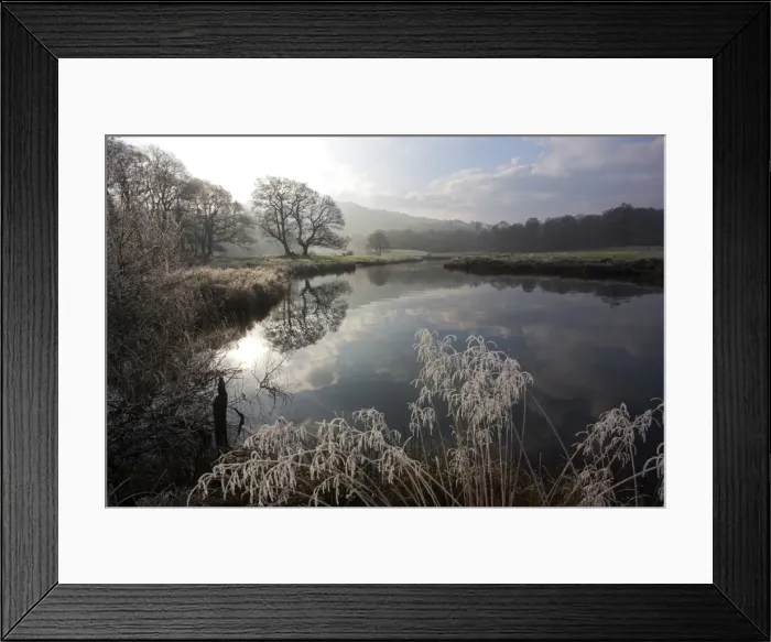 Framed Print : River Brathay in winter, near Elterwater, Lake District, Cumbriar Framed Print : River Brathay in winter, near Elterwater, Lake District, Cumbriar