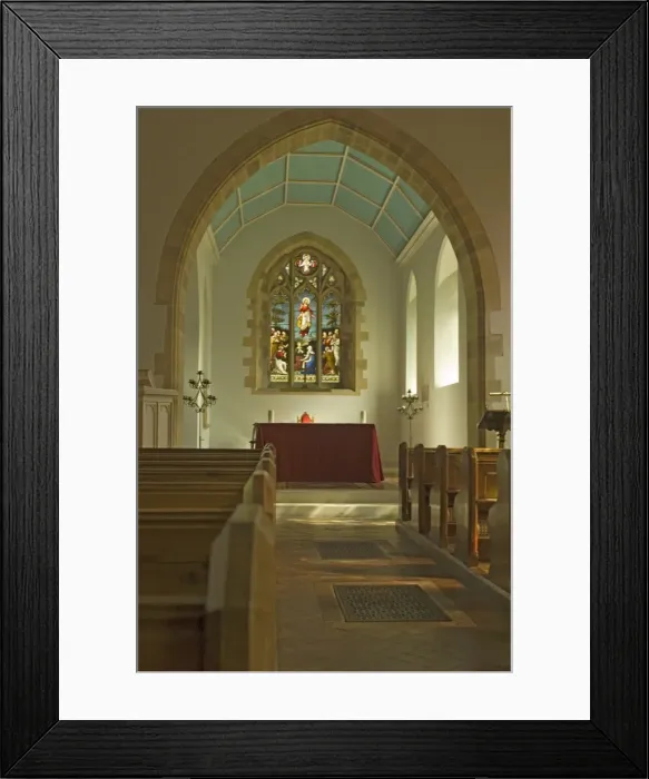 Framed Print : Interior of Rydal village church, William Wordsworth was churchwarden here whilst living at Rydal Mount, Lake District, Cumbria, England, United Framed Print : Interior of Rydal village church, William Wordsworth was churchwarden here whilst living at Rydal Mount, Lake District, Cumbria, England, United