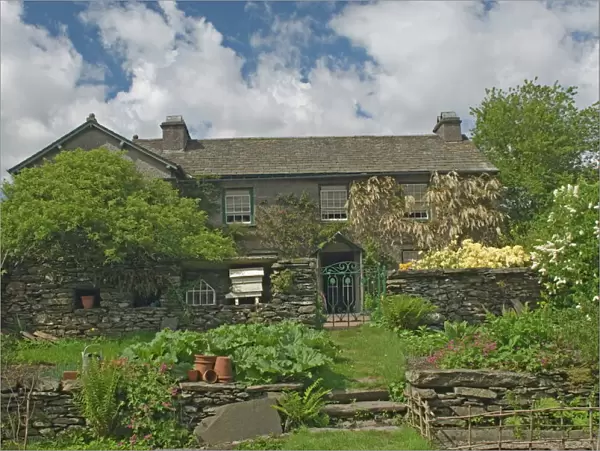Hilltop, the home of Beatrix Potter, from the kitchen garden, Near Sawrey