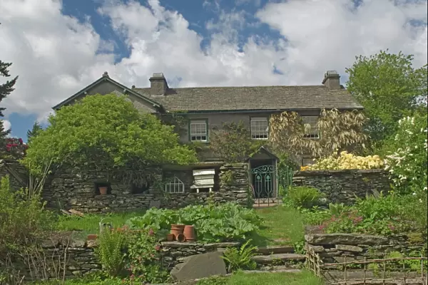 Hilltop, the home of Beatrix Potter, from the kitchen garden, Near Sawrey